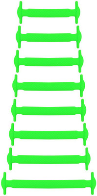 

UNTOLD No-Tie Elastic Silicone Hook Type Green Shoe Lace(Green Set of 8)