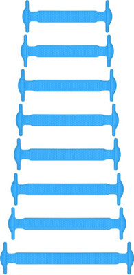 

UNTOLD No-Tie Elastic Silicone Hook Type Light Blue Shoe Lace(Blue Set of 8)