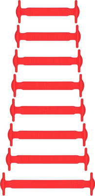 

UNTOLD No-Tie Elastic Silicone Hook Type Red Shoe Lace(Red Set of 8)