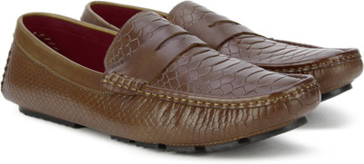 

Pavers England Genuine Leather Loafers For Men(Brown
