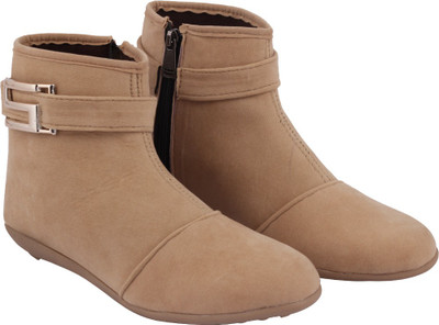 

ABJ Fashion S Buckle Women's Stylish Beige Boots For Women(Beige