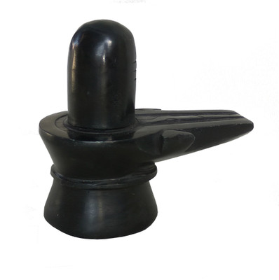 

MNE LORD SHIV LINGA Decorative Showpiece - 12 cm(Marble, Black)