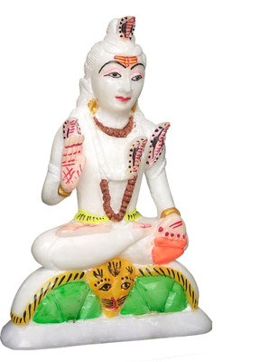 

MNE MNE LORD SHIV Decorative Showpiece - 17 cm(Marble, Multicolor, White)