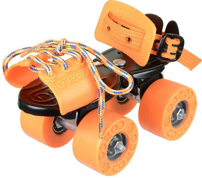 

Cosco Zoomer Jr. (16.5 - 19.5 cm) Age Group (3 - 6 Years) Quad Roller Skates - Size 8 - 11 UK(Orange, Blue, Yellow, Pink), Orange;fluorescent yellow