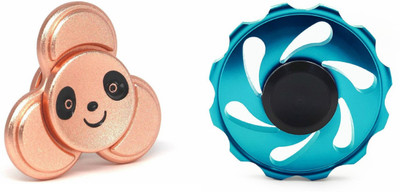 

Montez Cute Panda & Shinning Wheel Metal Fidget Hand Spinner Toy Set Of 2(Multicolor)