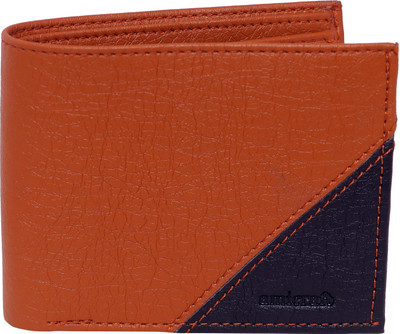 

amicraft Men Tan, Black Artificial Leather Wallet(5 Card Slots), Black;tan