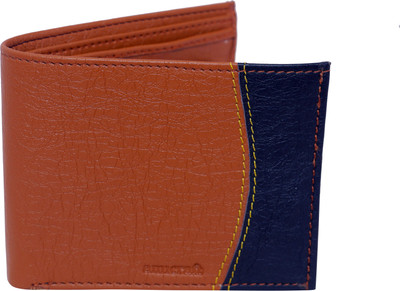 

amicraft Men Tan, Black Artificial Leather Wallet(5 Card Slots), Black;tan