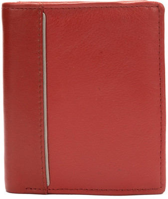 

Rebel Color Men Red Genuine Leather Wallet(6 Card Slots), Brick red