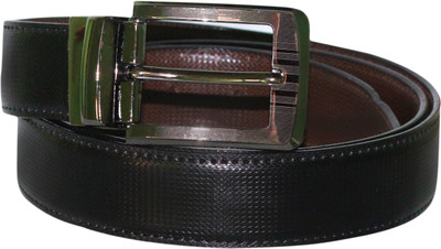 

Viva Men Casual Black Artificial Leather Belt, Silver