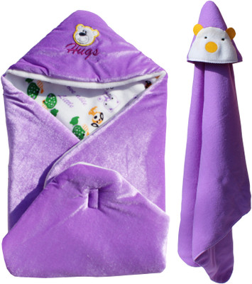 

My NewBorn Cartoon  Swadding Baby Blanket(Polyester, Purple