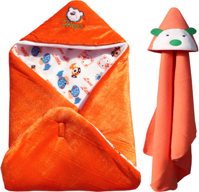 

My NewBorn Cartoon  Swadding Baby Blanket(Polyester, Tangerine
