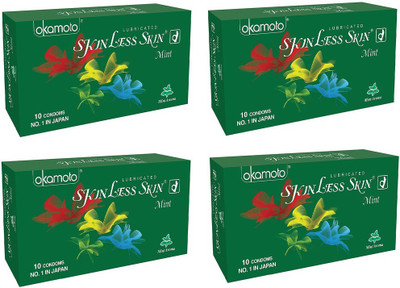 

Okamoto (CONCEALED / CONFIDENTIAL PACKAGING) - Skinless Skin - Mint, Ultrathin Condoms - Imported, Japan's No. 1 Condom(Set of 4, 40S)