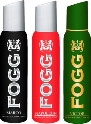 

Fogg FOGG MARCO DEODORANT + FOGG VICTOR DEODORANT + FOGG NAPOLEON DEODORANT Body Spray - For Men & Women(120 ml, Pack of 3)