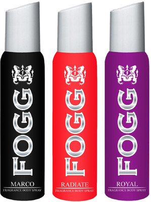 

Fogg FOGG ROYAL DEODORANT + FOGG MARCO DEODORANT + FOGG RADIATE DEODORANT FOR WOMEN Body Spray - For Men & Women(120 ml, Pack of 3)