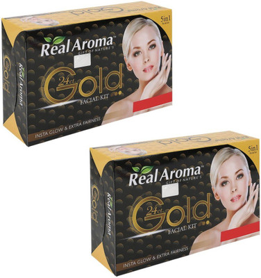 

Real Aroma 24ct Gold Facial Kit 740 g(Set of 2)