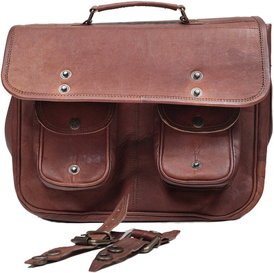 

Mangal Murti Pure brown Leather 15.6 inch Laptop Messenger Bag(Brown)