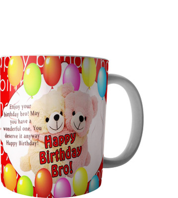 

RD Happy Birthday Bro Ceramic Mug(300 ml), Multicolor