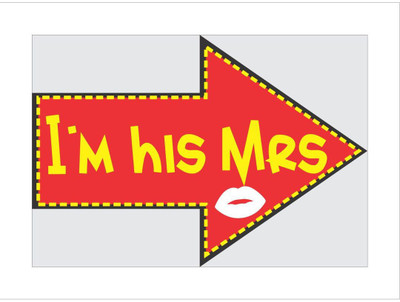 

Funcart I'm his Mrs. Party Photo Booth Board(Birthday, Party, Wedding)