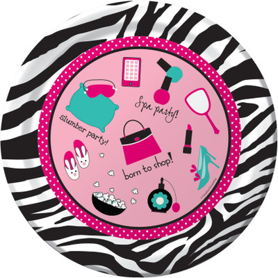 

Funcart Pink Zebra 9 inch Plates Small Plates(Pack of 8)