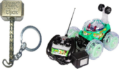

MN OVERSEAS RC 3D Stunt Car with Thor Key Chain(Multicolor)