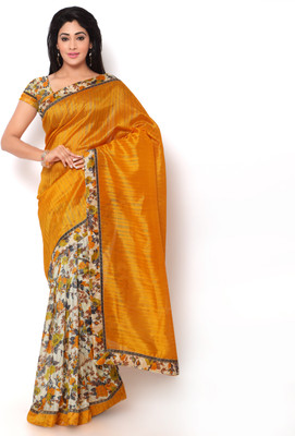 

Aashritha Floral Print Bollywood Art Silk Saree(Yellow)