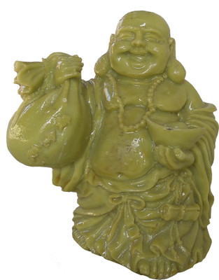 

MNE POTLI LAUGHING BUDDHA Decorative Showpiece - 11 cm(Marble, Green)
