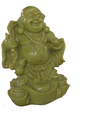 

MNE LAUGHING BUDDHA Decorative Showpiece - 12 cm(Marble, Green)