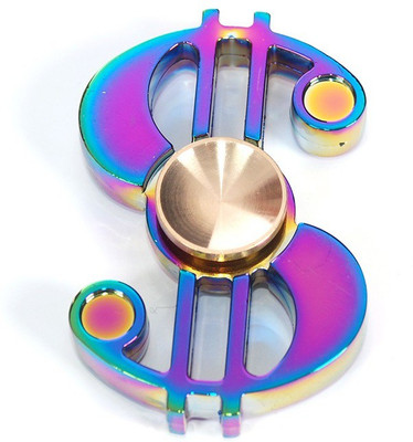 

VibeX ® Rainbow Note Dollar Shape Hand Spinners Brass Relieve Fidget Figure Toys(Multicolor)
