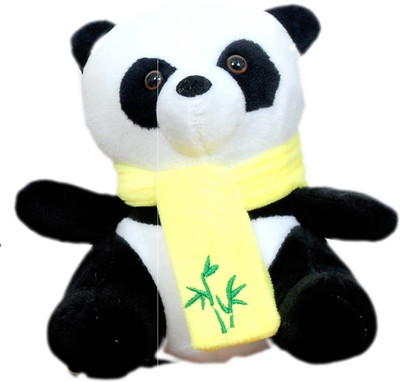

Skylofts 22cm Cute Panda Stuff Soft Toy with Muffler Baby Kids Gift - 22 cm(Yellow)