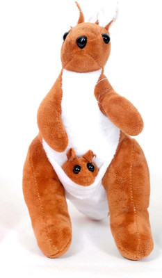 

Skylofts Kangaroo Mother with Baby Stuffed Soft Plush Toy Kids Birthday 23 cm - 23 cm(Brown)