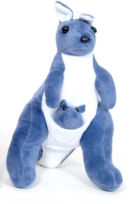 

Skylofts Kangaroo Mother with Baby Stuffed Soft Plush Toy Kids Birthday 23 cm - 23 cm(Blue)