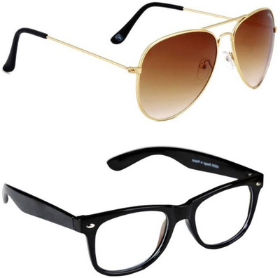 

Aligatorr Wayfarer, Aviator Sunglasses(Clear, Brown
