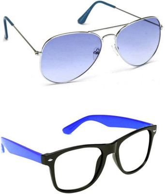 

Aligatorr Wayfarer, Aviator Sunglasses(Clear, Blue