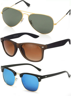 

Azmani Wayfarer, Aviator, Clubmaster Sunglasses(Green, Brown, Blue)
