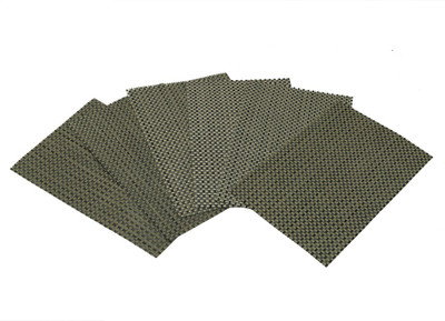 KUBER INDUSTRIES Rectangular Pack of 6 Table Placemat(Black, Polyester)