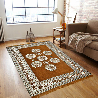 

Ridhi Sidhi Collection Gold Velvet Carpet(150 cm X 210 cm)