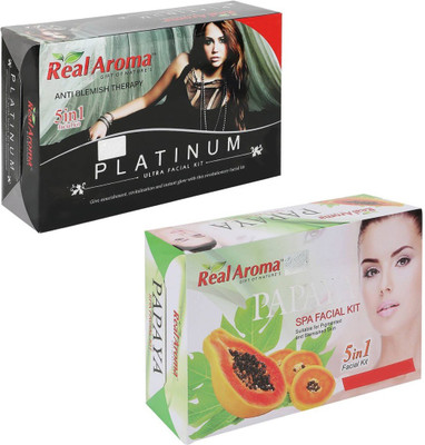 

Real Aroma Platinum Papaya Facial Kit 740 g(Set of 2)
