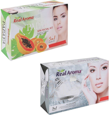 

Real Aroma Papaya Silver Facial Kit 740 g(Set of 2)