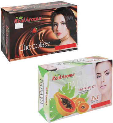 

Real Aroma Chocolate Papaya Facial Kit 740 g(Set of 2)