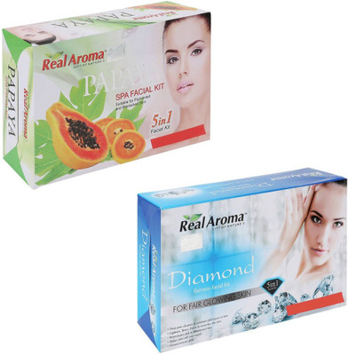 

Real Aroma Papya Dimond Facial Kit 740 g(Set of 2)