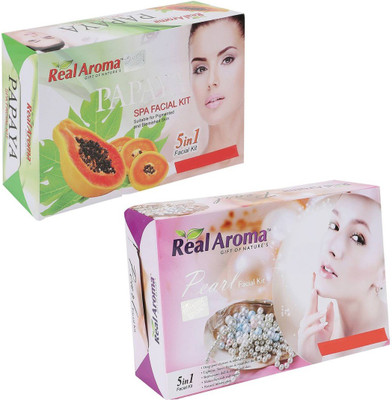 

Real Aroma Papaya Pearl Facial Kit 740 g(Set of 2)