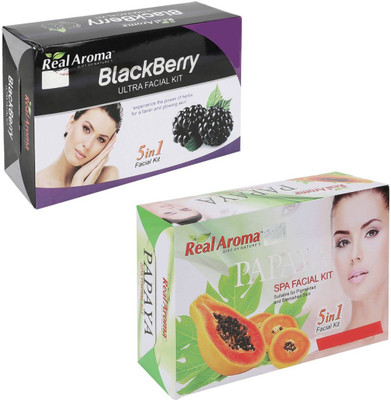 

Real Aroma Blackberry Papaya Facial Kit 740 g(Set of 2)