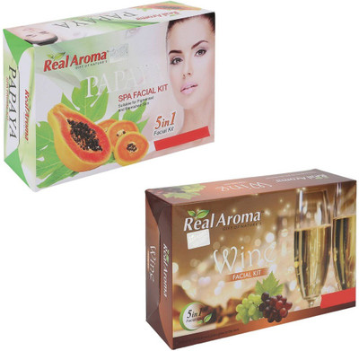 

Real Aroma Papaya Wine Facial Kit 740 g(Set of 2)