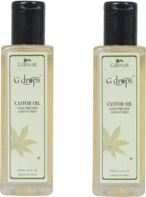 

G Drops Castor Oil Cold Pressed Set of 2(2x100ml) Hair Oil(200 ml)
