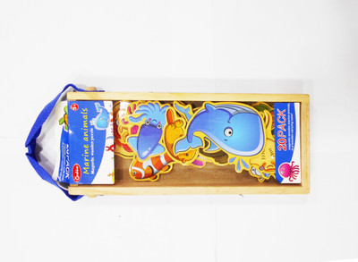 

Emob 20 PCS Magnetic Wooden Marine Animals with Wooden Carry Case(Multicolor)