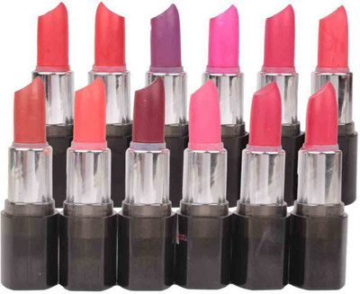 

Fab Mars Moisturing Glossy & Shine Rich Col Lipstick Pack of 12(Multicolor)