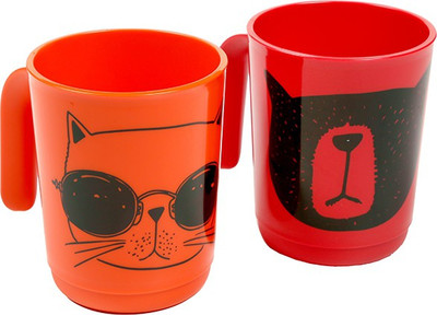 

Tupperware mugs 2 Plastic Mug(350 ml, Pack of 2), Red