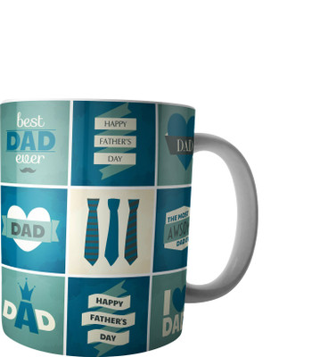 

RD Best Dad Ever Ceramic Mug(300 ml), Multicolor