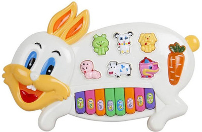 

Techhark Funny Rabbits Musical Piano With 3 Modes Animal Sounds, Flashing Lights & Wonderful Music(White)