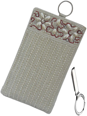 

ALAR Handmade Ethnic Mobile Pouch Mobile Pouch(White)